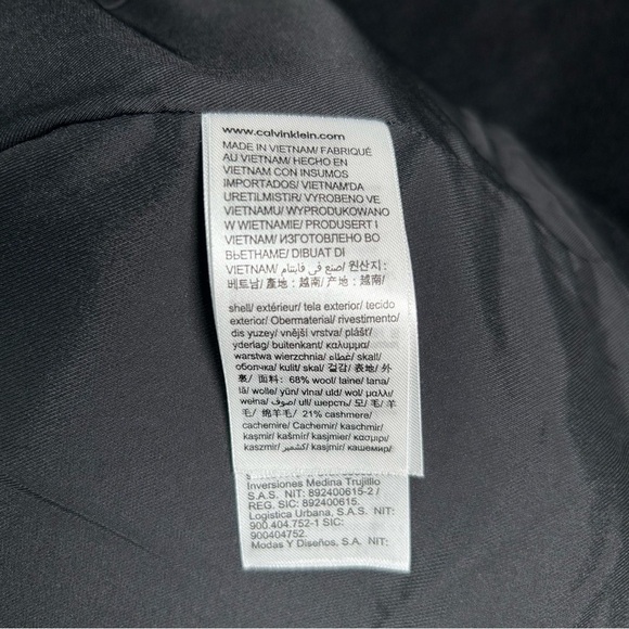Calvin Klein Cashmere Wool Blend Black Winter Long Coat Overcoat XXL 2X NWT $699 - Picture 10 of 10